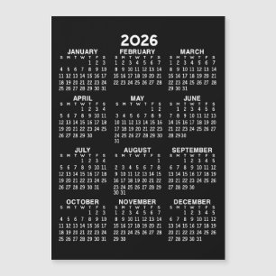Calendrier annuel vue d'ensemble Carte magnétique