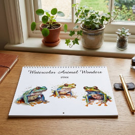 Calendrier Aquarelle Animal Merveilles, personnalisé
