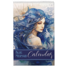 Aquarelle bleu sirène