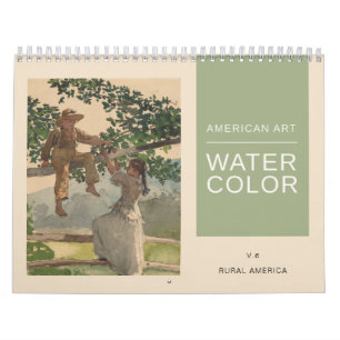 Calendrier Aquarelle d'art américain paysage d'Amérique rural