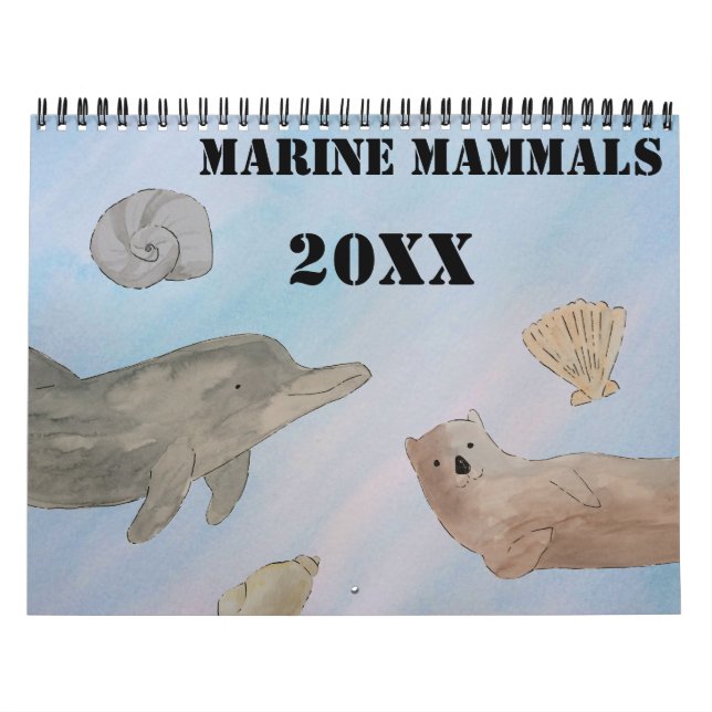 Calendrier Aquarelle Océan Mammifères marins (Protection)