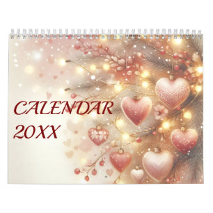 Calendrier Aquarelle Saisonnière Amour Pastel Romantique