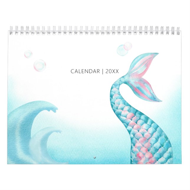 Calendrier Aquarelle Sirène pour enfants et famille (Protection)