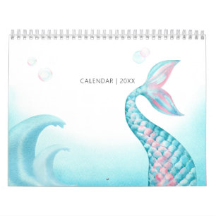 Calendrier Aquarelle Sirène pour enfants et famille