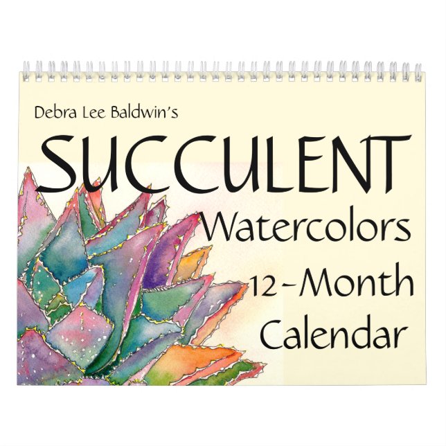 Calendrier Aquarelles succulentes 12 mois #4 (Protection)