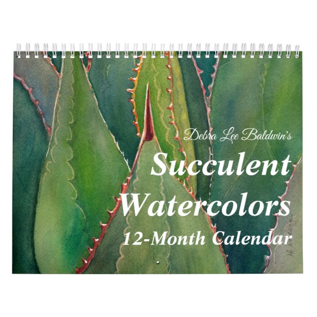 Calendrier Aquarelles succulentes par Debra Lee Baldwin (Protection)