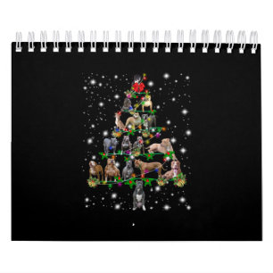 Calendrier Arbre De Noël Pitbull Couvert De Flamme De Feu