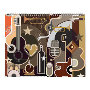 Calendrier arrière - plan de musique Abstraite