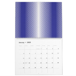 Calendrier arrière - plan rayé bleu et blanc
