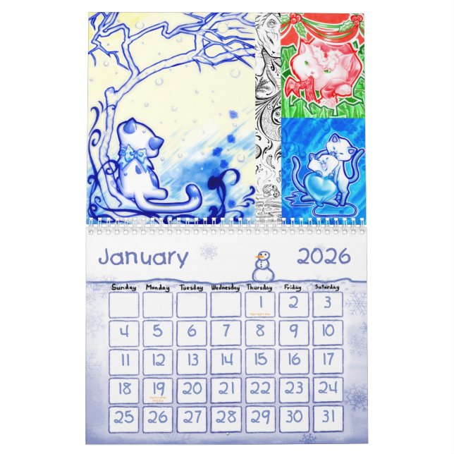 Calendrier Art 1012 de chaton (Jan 2026)