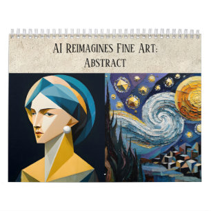 Calendrier Art abstrait d'IA esthétique - Beaux-arts remixés