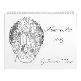 Calendrier Art Abstrait en noir et blanc Année personnalisabl