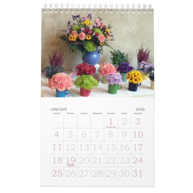 Calendrier Art de 2012 fleurs (Jan 2026)