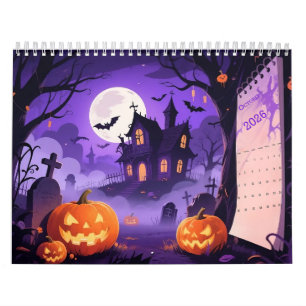 Calendrier Art de Halloween de style dessin animé
