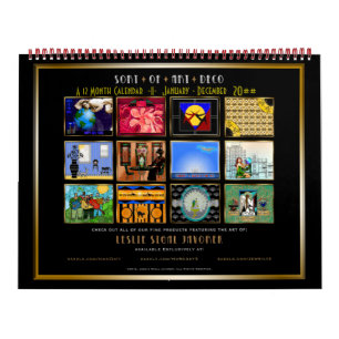 Calendrier Art Déco - 12 mois - Personnalisé