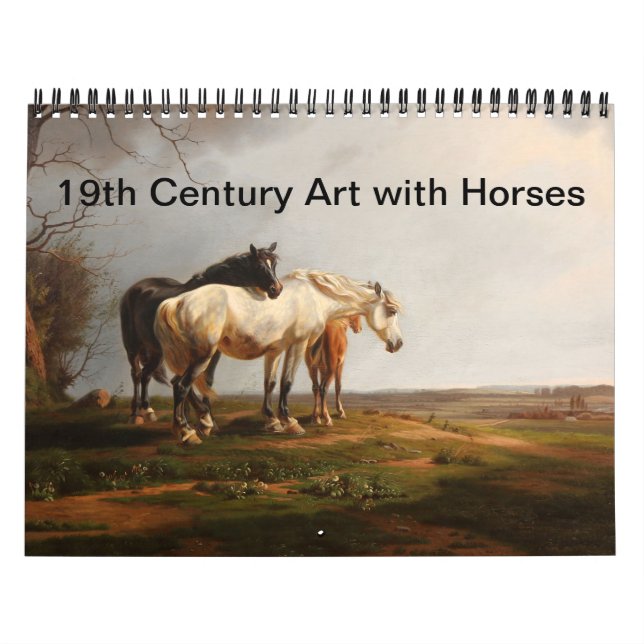 Calendrier Art du 19e siècle avec chevaux (Protection)