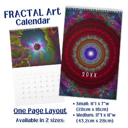 Calendrier Art fractal coloré - long