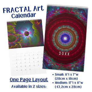 Calendrier Art fractal coloré - long