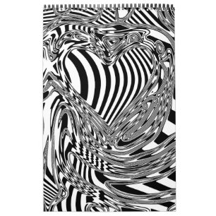 Calendrier Art Géométrique Noir Et Blanc 12