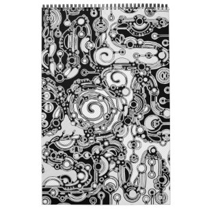 Calendrier Art Géométrique Noir Et Blanc 3