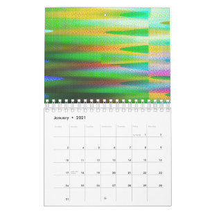 Calendrier Art Glitch Vaporwave Esthétique Défaut Analogique