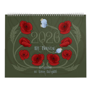 Calendrier Art Nouveau Retro Floral Botanique