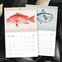 Calendrier Art Poisson Vintage Toute Année