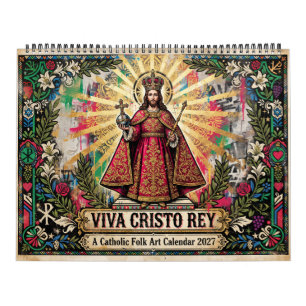 Calendrier Art populaire catholique Viva Cristo Rey