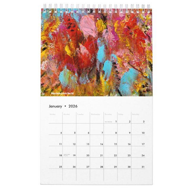 Calendrier artistique Abstrait 2023 (Jan 2026)