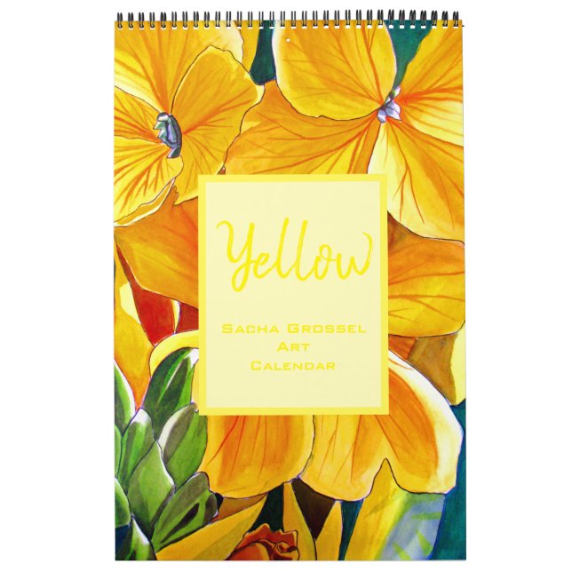 Calendrier artistique couleur jaune Sacha Grossel (Protection)
