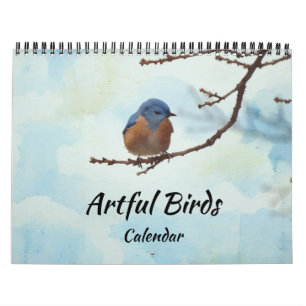 Calendrier artistique des oiseaux naturels