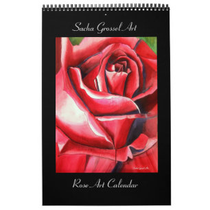 Calendrier artistique Rose aquarelle par Sacha Gro