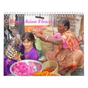 Calendrier asiatique du sud de fleurs