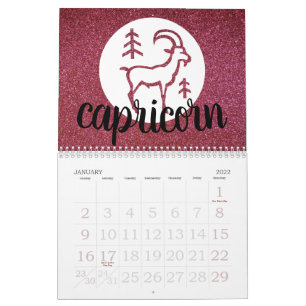 Calendrier Astrologie simple Zodiac Parties scintillant Table