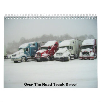 Calendrier Au-dessus du chauffeur de camion de route