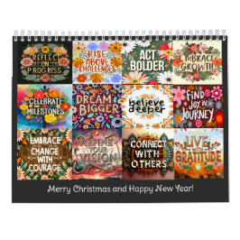 CALENDRIER AUTO-BUT QUOTE CLASSIQUE BOHO THÈME ANNUEL