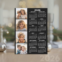 Calendrier avec 4 Collage photo sur carte
