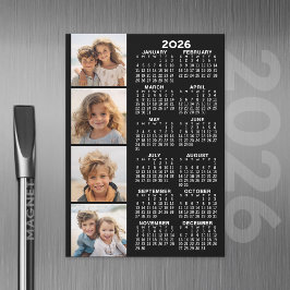 Calendrier avec 4 photo Collage carte magnétique