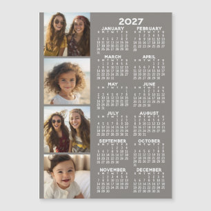 Calendrier avec carte magnétique à collage de 4 ph