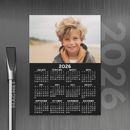 Calendrier avec photo - Carte magnétique de l'anné