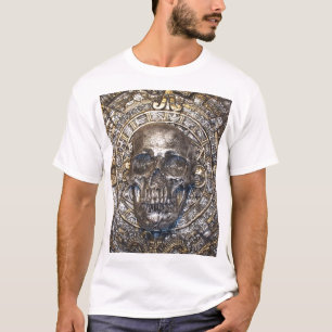 calendrier aztèque avec le T-shirt de crâne