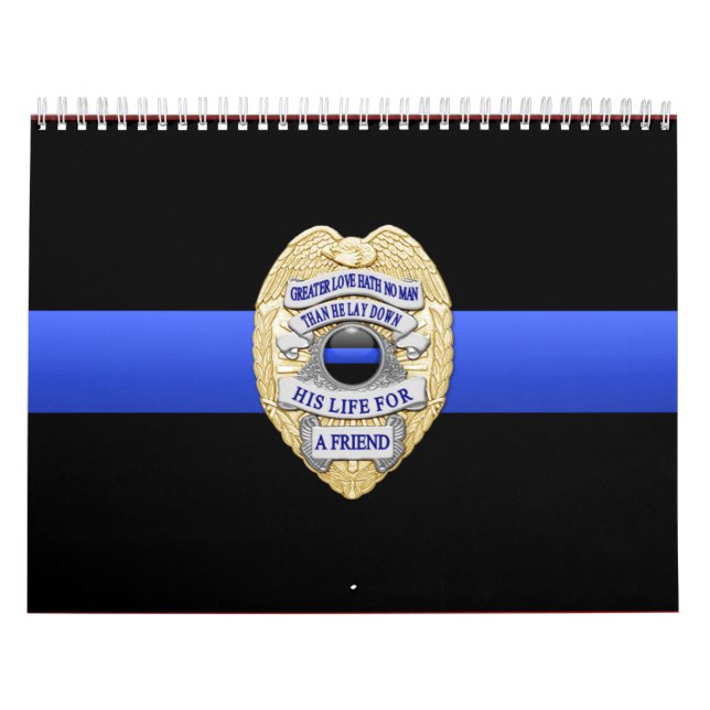 Calendrier Badge d'Amour Plus fin Ligne Bleue (Protection)