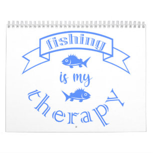 Calendrier Bannière ruban La pêche est ma thérapie