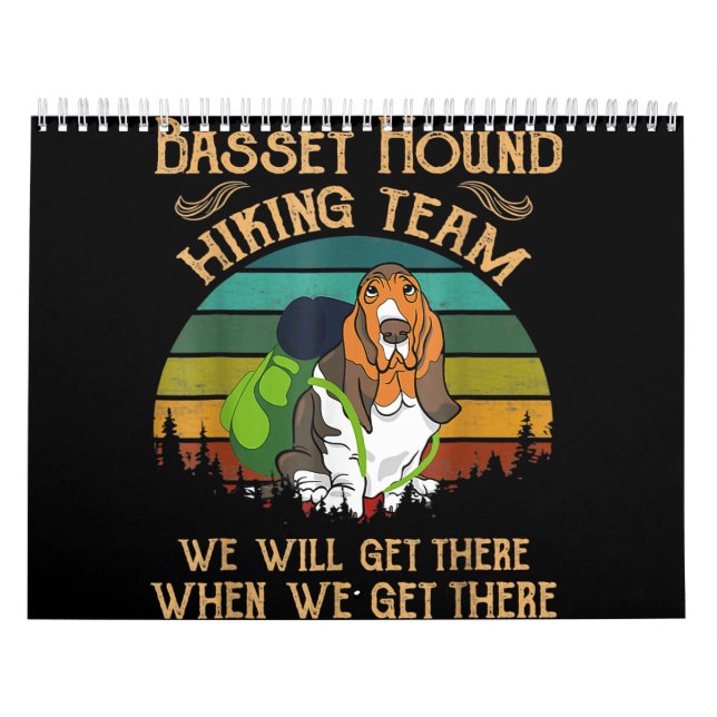 Calendrier basset hound randonnée équipe nous retrouverons (Protection)