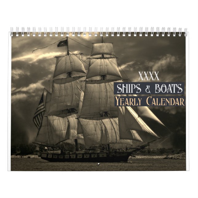 Calendrier Bateaux et bateaux Personnaliser l'année | (Protection)