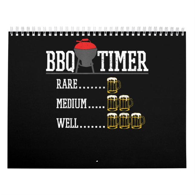 Calendrier BBQ | BBQ Timer Funny Bière Steak Grill (Protection)
