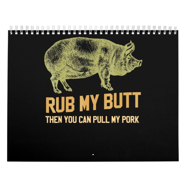 Calendrier BBQ| Cochon De Grill BBQ Funny Porc Id Fumée Rôtie (Protection)
