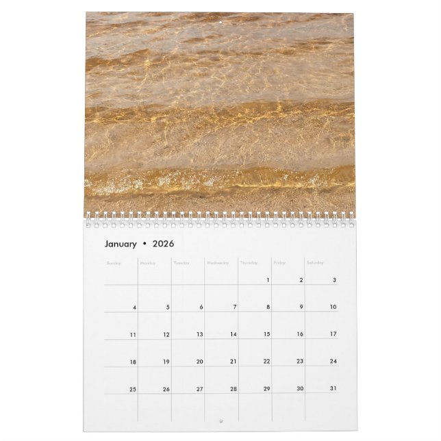 Calendrier Beach Ocean Waves Cool Paysage Photos de l'eau (Jan 2026)