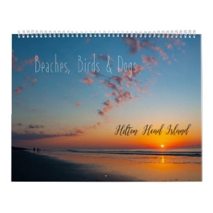 Calendrier Beachs, oiseaux et chiens sur Hilton Head Island