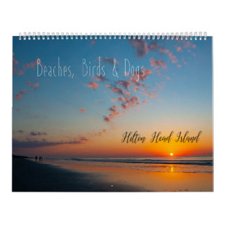 Calendrier Beachs, oiseaux et chiens sur Hilton Head Island